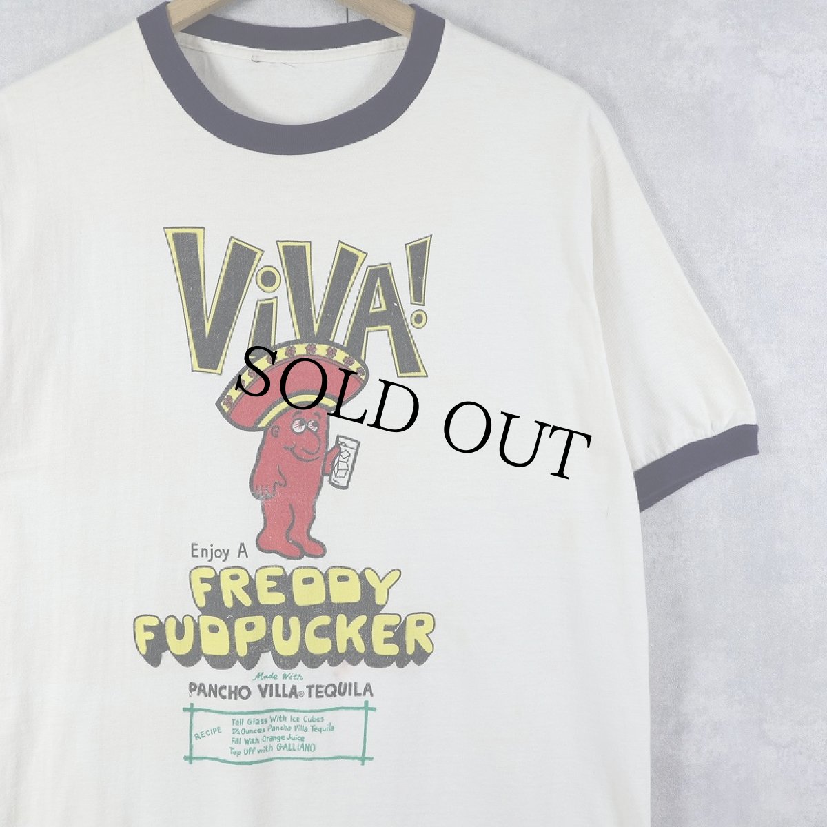 画像1: 70's "ViVA! FREDDY FUDPUCKER" キャラクター プリントリンガーTシャツ (1)