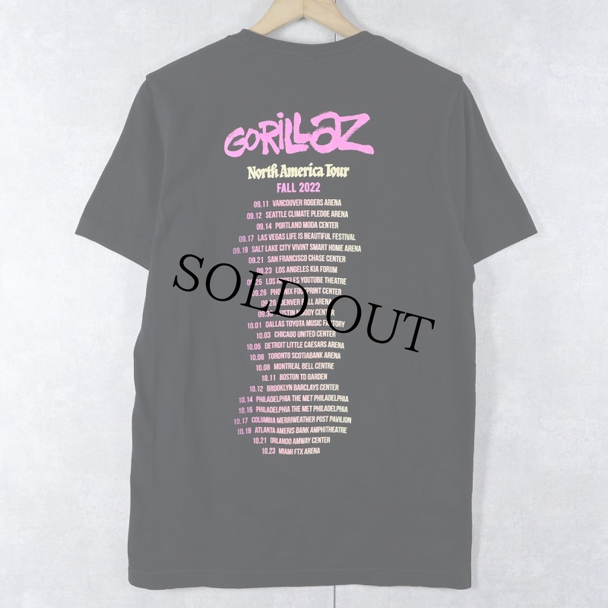 画像2: GORILLAZ "North America Tour" ロックバンドツアーTシャツ BLACK M (2)