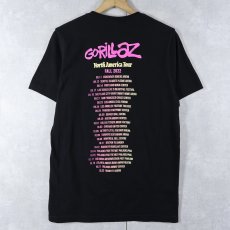 画像2: GORILLAZ "North America Tour" ロックバンドツアーTシャツ BLACK M (2)