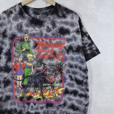 画像1: Steven Rhodes "Mommy! can we keep him?" タイダイ イラストプリントTシャツ M (1)