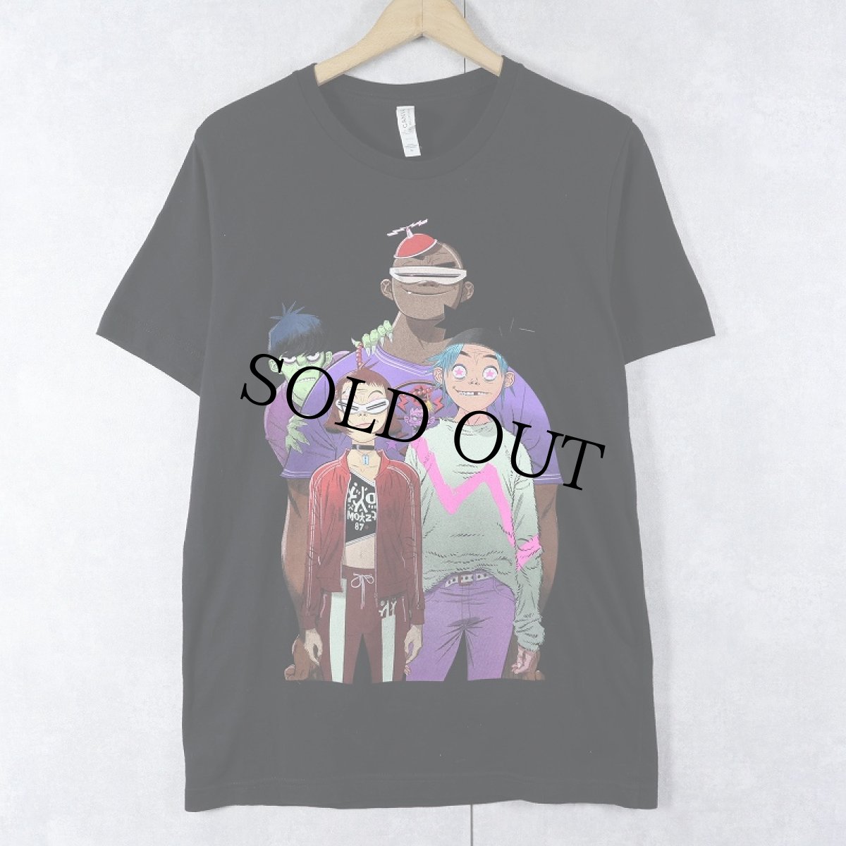 画像1: GORILLAZ "North America Tour" ロックバンドツアーTシャツ BLACK M (1)