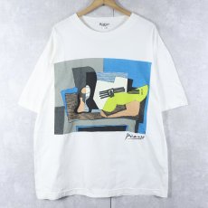 画像1: Pablo Picasso "Still Life with Guitar" アートプリントTシャツ L (1)