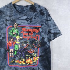 画像1: Steven Rhodes "Mommy! can we keep him?" タイダイ イラストプリントTシャツ M (1)