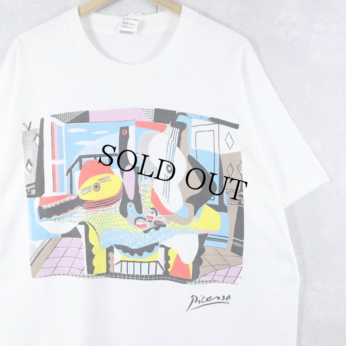 画像1: 90's Pablo Picasso USA製 "Mandolin and Guitar" アートプリントTシャツ XL (1)