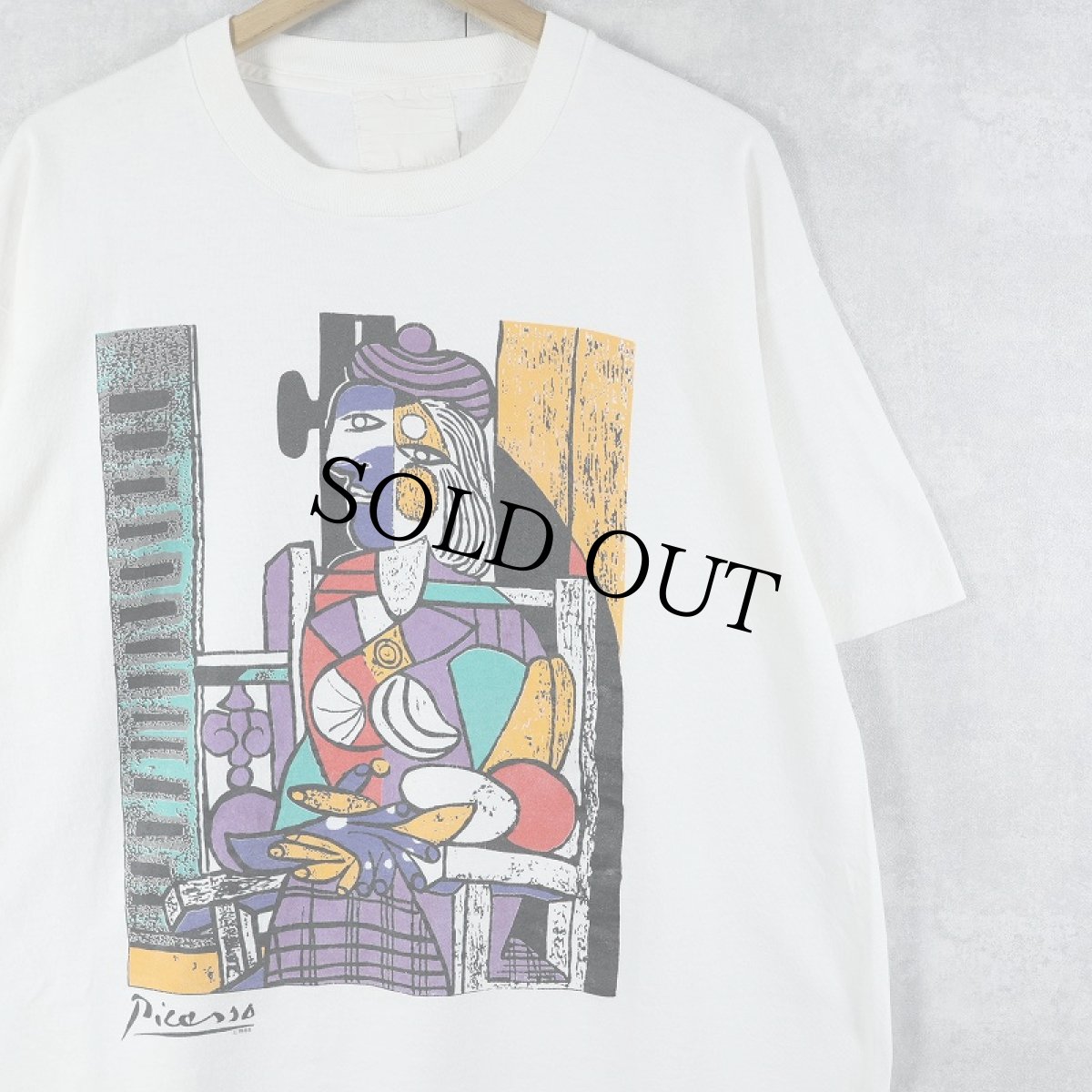 画像1: 90's Pablo Picasso "Seated Portrait of Marie" アートプリントTシャツ (1)