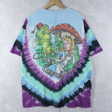 画像2: LIQUID BLUE Alice in wonderland タイダイ イラストプリントTシャツ XL (2)