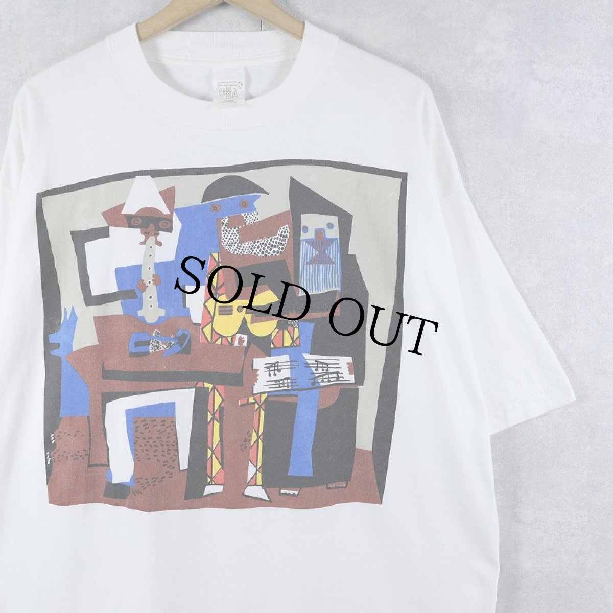 画像1: 90's Pablo Picasso "Mandolin and Guitar" アートプリントTシャツ (1)