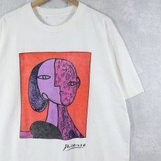 画像1: 90's Pablo Picasso "Seated Woman with Yellow Background" アートプリントTシャツ (1)