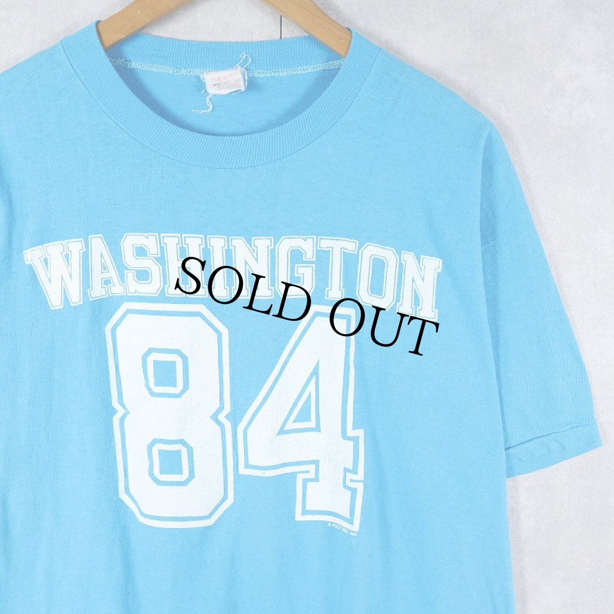画像1: 80's POLY TEES "WASHINGTON" ナンバリング プリントTシャツ XL (1)