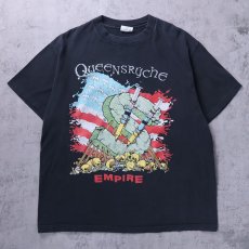 画像1: 90's Queensryche USA製 "Building Empires" プログレッシブ・メタル・バンド ツアープリントTシャツ BLACK XL (1)