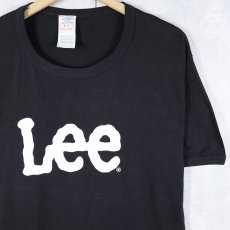 画像1: 80〜90's "Lee" ロゴプリントTシャツ BLACK XL (1)
