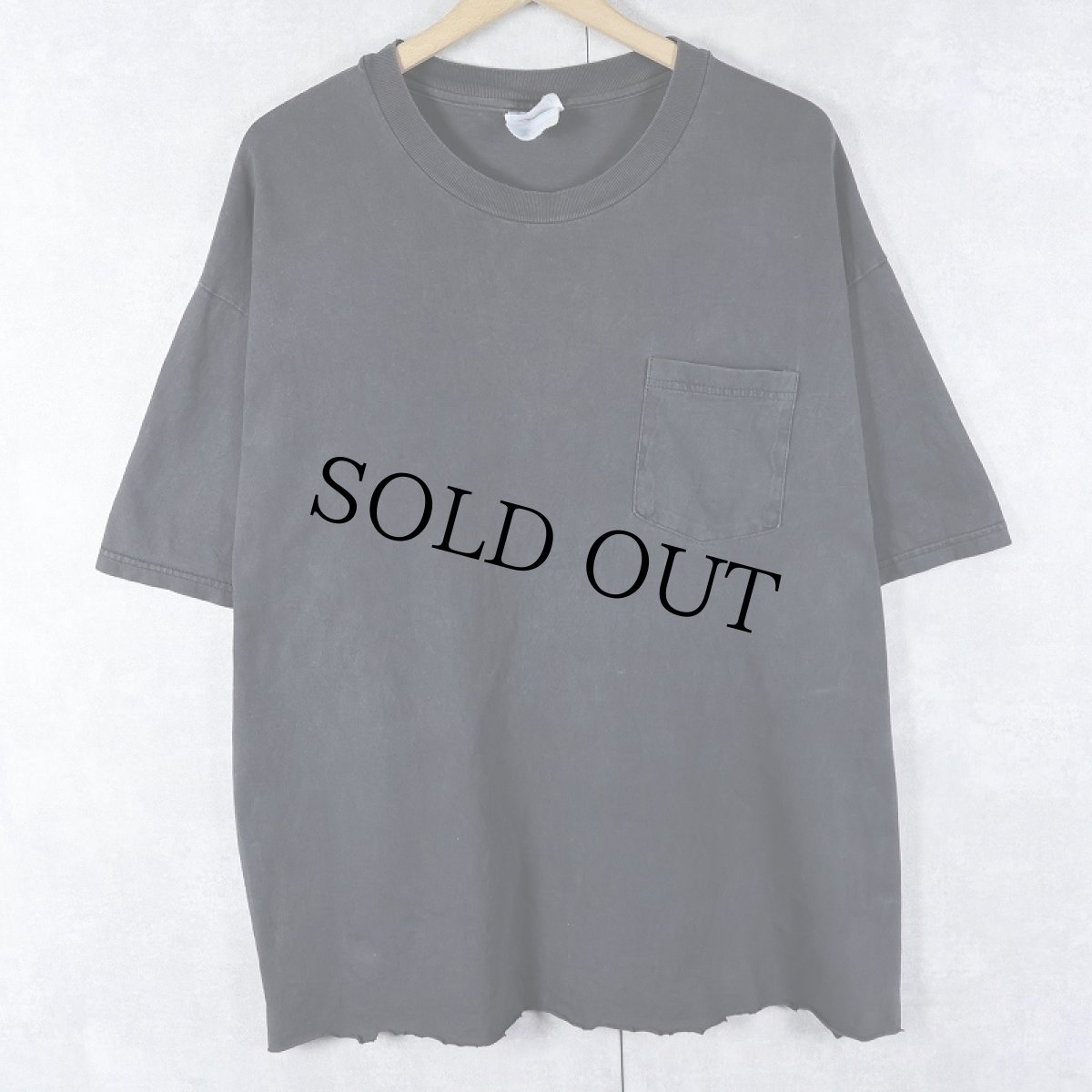 画像1: 90's Hanes 無地 カットオフポケットTシャツ BLACK XL (1)