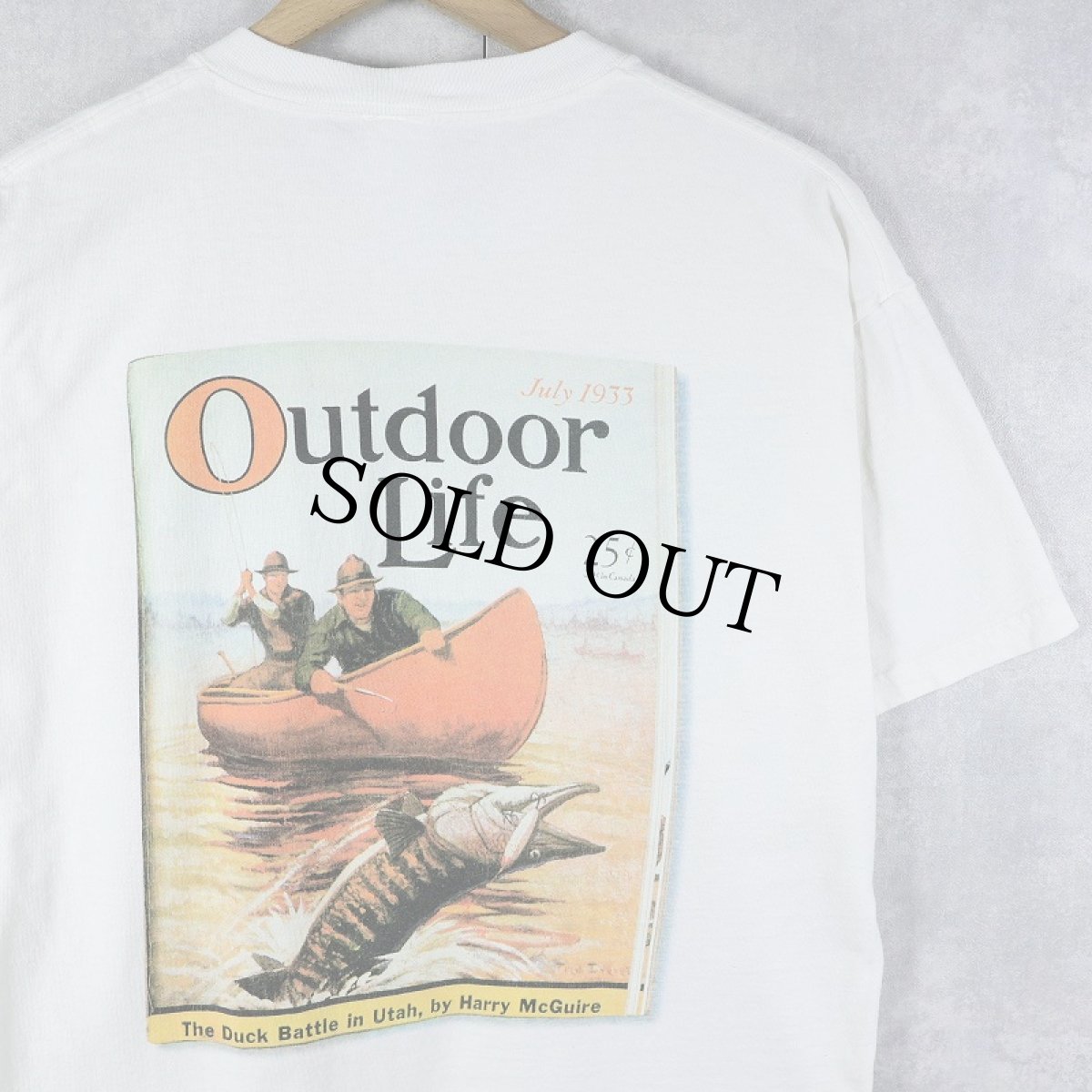 画像2: 2000's USA製 "Outdoor Life" マガジンプリントTシャツ L (2)