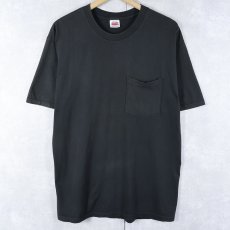 画像1: 90's〜 B.V.D. 無地ポケットTシャツ BLACK M (1)