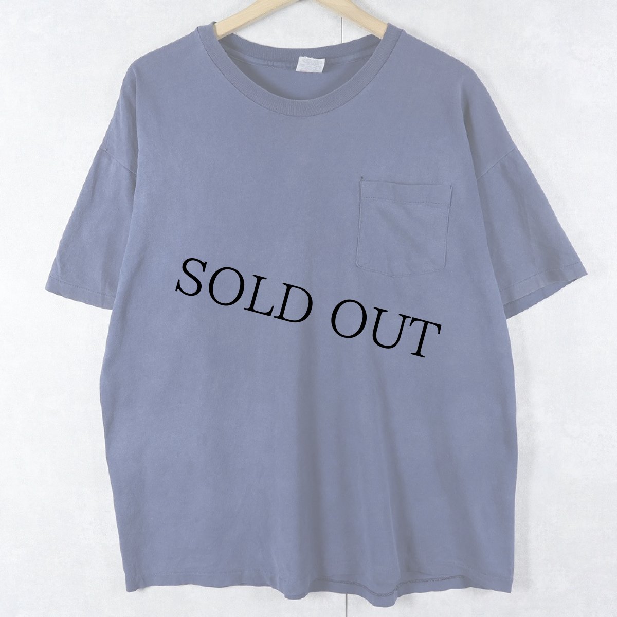 画像1: 90's Hanes USA製 無地ポケットTシャツ NAVY XL (1)