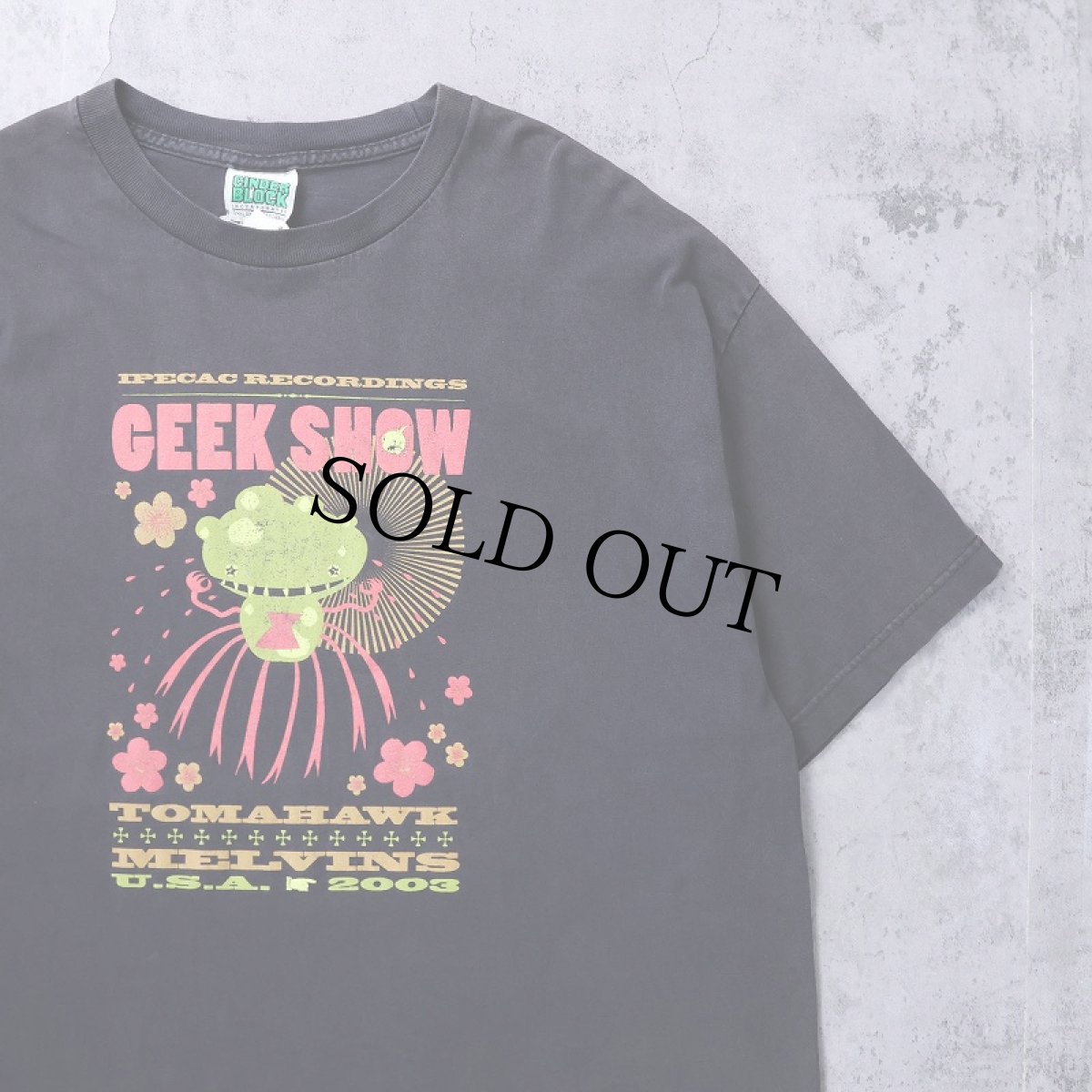 画像1: 2000's Ipecac Recordings "Geek Show 2003" バンドツアープリントTシャツ BLACK XL (1)