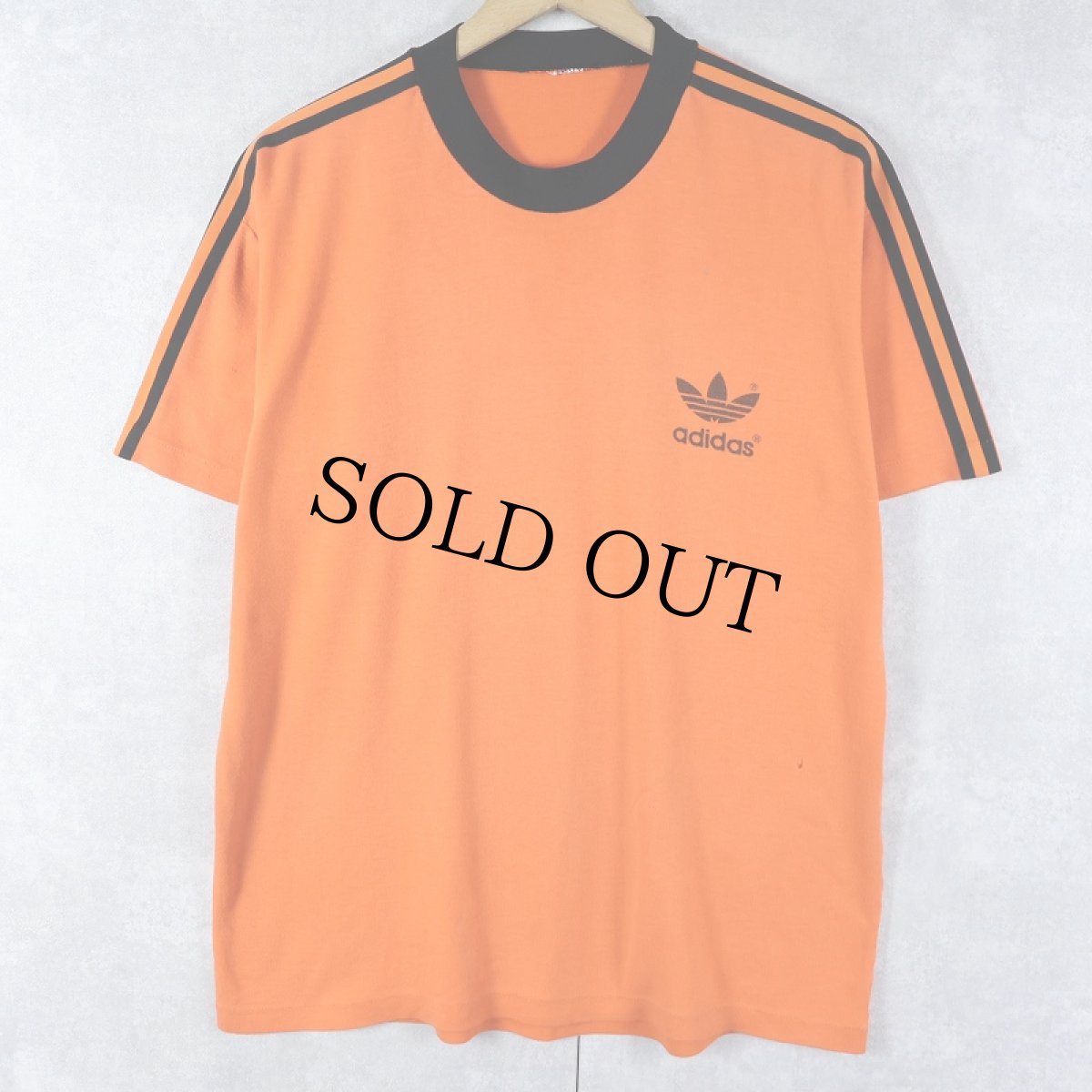 画像1: 80〜90's adidas サイドライン ロゴプリントTシャツ (1)