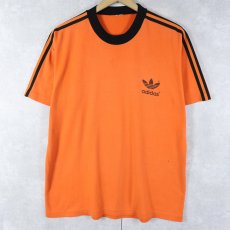 画像1: 80〜90's adidas サイドライン ロゴプリントTシャツ (1)