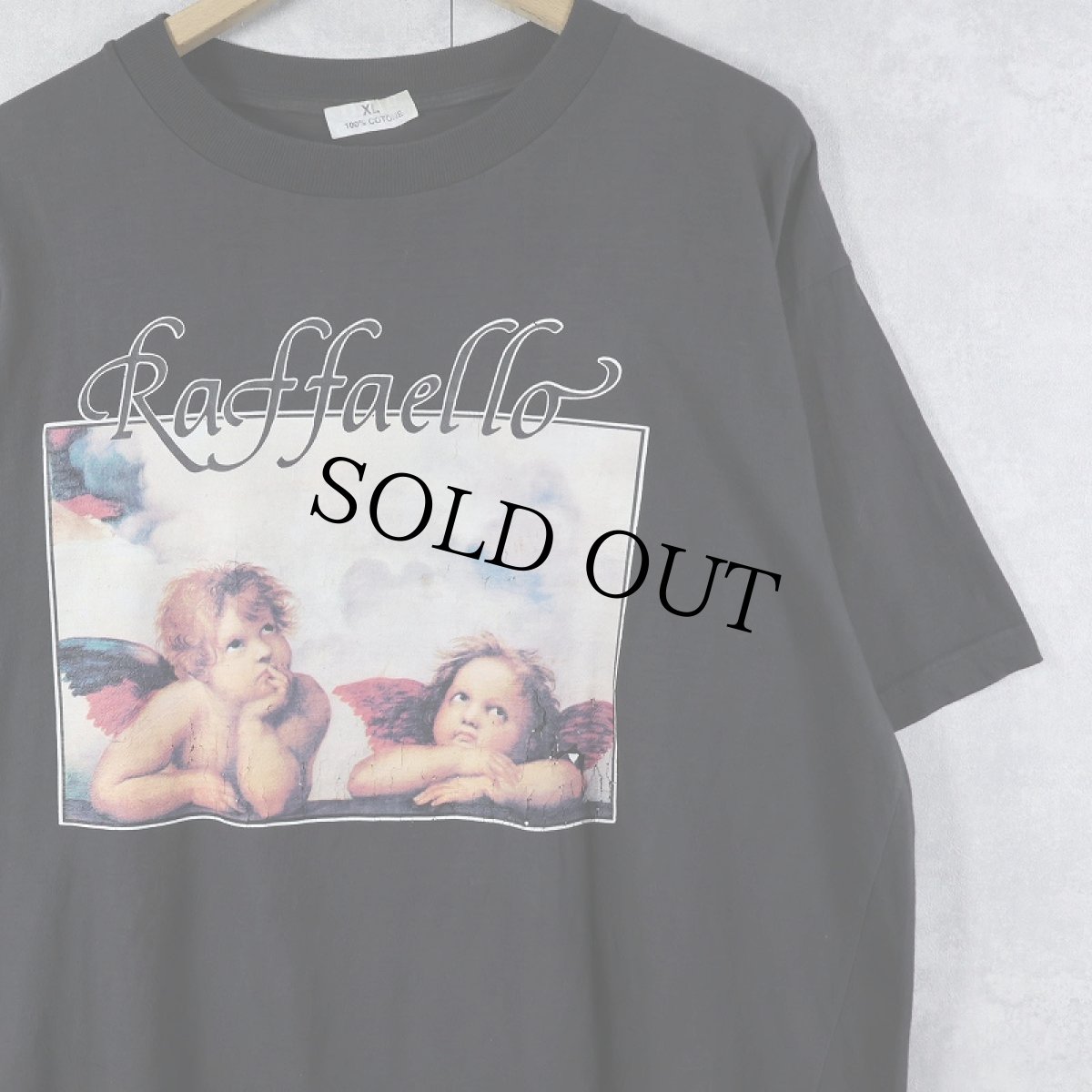 画像1: Raffaello "二人の天使" アートプリントTシャツ BLACK XL (1)