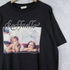 画像1: Raffaello "二人の天使" アートプリントTシャツ BLACK XL (1)