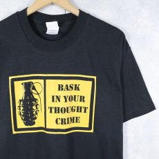 画像1: Ales Bask Hostomsky "BASK IN YOUR THOUGHT CRIME" アートプリントTシャツ BLACK M (1)