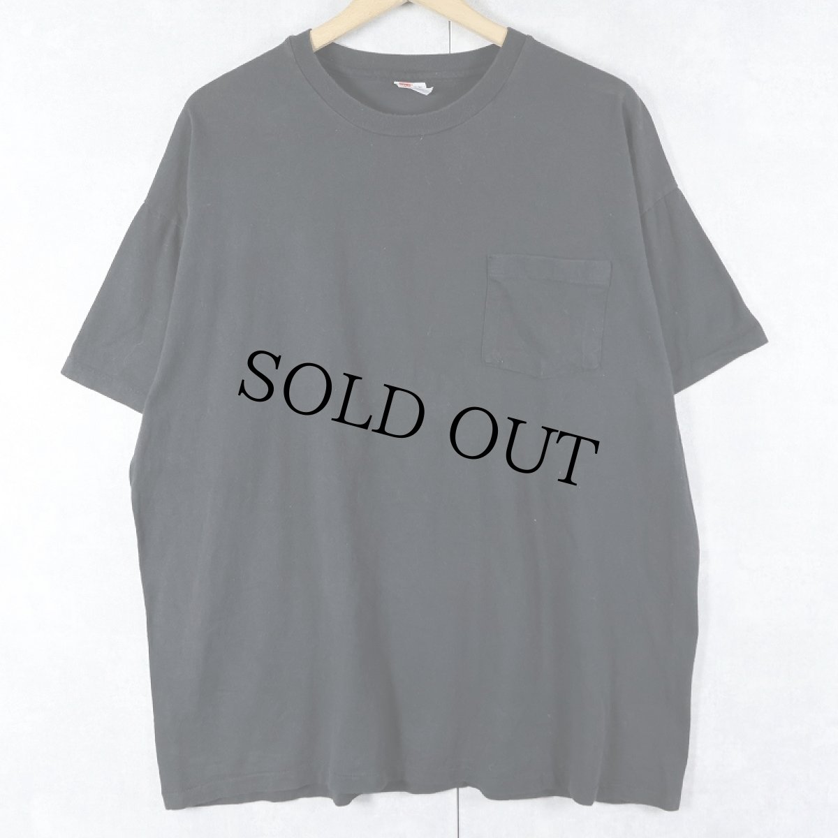 画像1: 90's Hanes USA製 無地ポケットTシャツ BLACK XL (1)