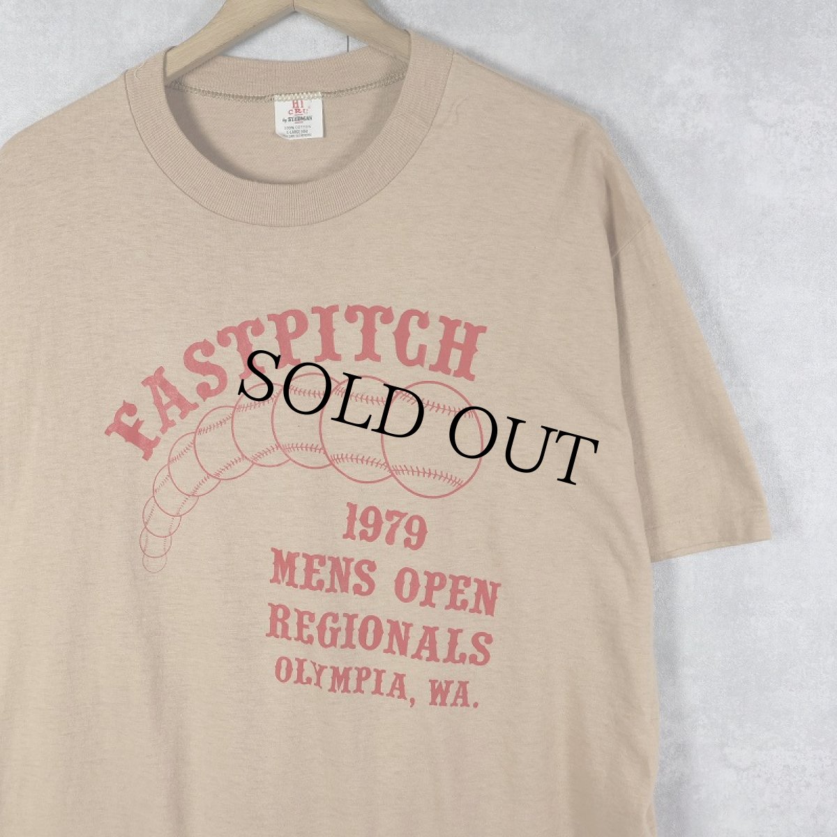 画像1: 70's USA製 "FASTPITCH" ソフトボール大会 プリントTシャツ XL (1)