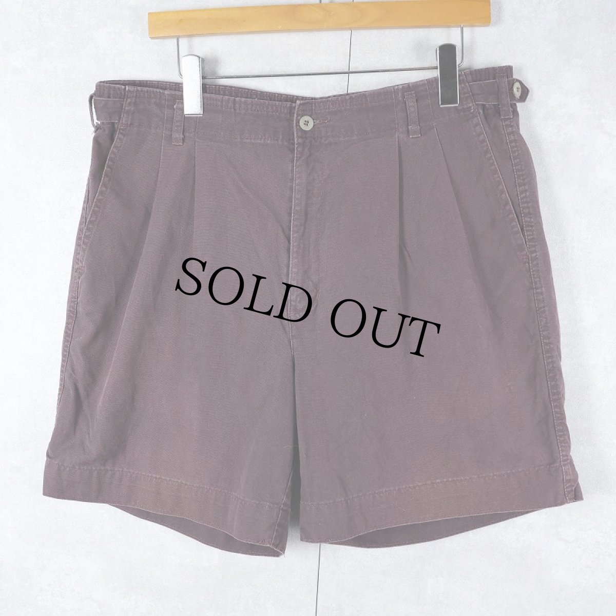 画像1: DOCKERS サイドアジャスタ付き 2タックコットンショーツ W35 (1)