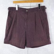 画像1: DOCKERS サイドアジャスタ付き 2タックコットンショーツ W35 (1)
