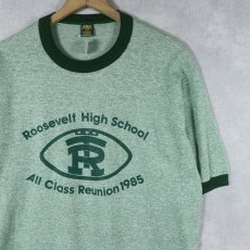 画像1: 70's JERZEES BY RUSSELL USA製 "Roosevelt High School..." プリントリンガーTシャツ XL (1)