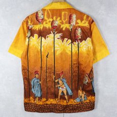 画像2: 70's Tropicana HAWAII ホリゾンタルパターン コットンハワイアンシャツ (2)