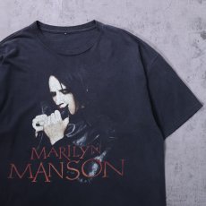 画像1: 00's MARILYN MANSON ロックミュージシャン プリントTシャツ BLACK (1)