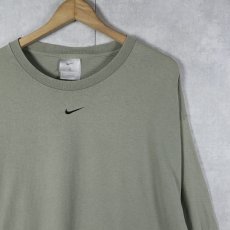 画像1: 90〜2000's NIKE USA製 ロゴ刺繍ロンT L (1)