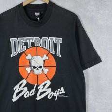 画像1: 90's USA製 "DETROIT Bad Boys" NBAチーム プリントTシャツ BLACK XL (1)