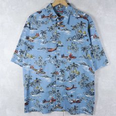 画像1: 90's Reyn Spooner Joe Kealoha オールオーバーパターン コットンハワイアンシャツ M (1)