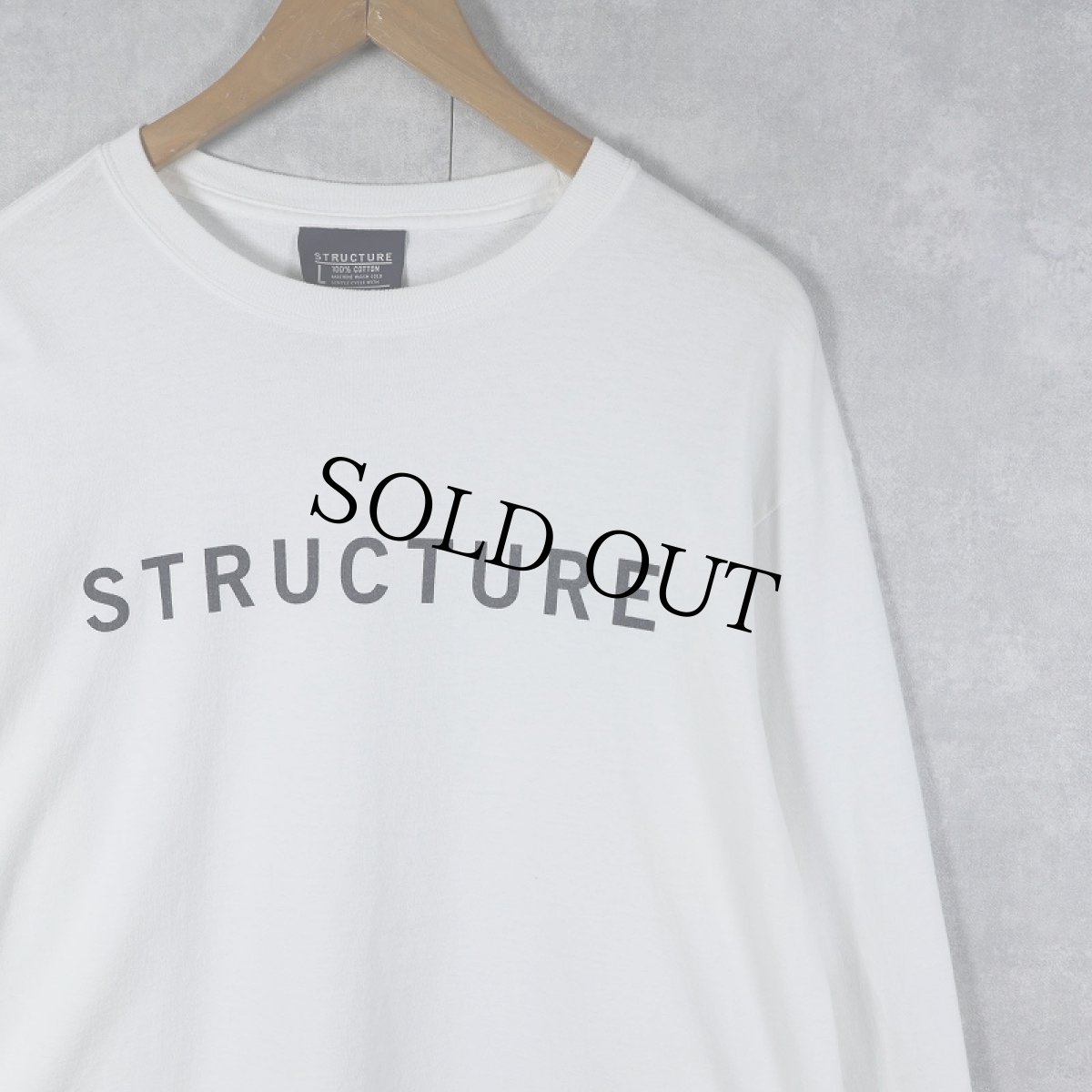 画像1: STRUCTURE ロゴプリントロンT L (1)