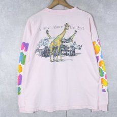 画像2: 90's THE ZOO GALLERY USA製 キリン アートプリントTシャツ (2)