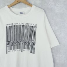 画像1: 2000's "NATURE CAN'T BE RESTOCKED" シマウマプリントTシャツ XL (1)