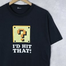 画像1: Nintendo SUPER MARIO "I'D HIT THAT!" ゲームプリントTシャツ BLACK  (1)