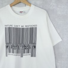 画像1: 90's USA製 "NATURE CAN'T BE RESTOCKED" シマウマプリントTシャツ XL (1)