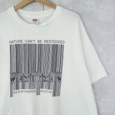画像1: 90's USA製 "NATURE CAN'T BE RESTOCKED" シマウマプリントTシャツ XL (1)