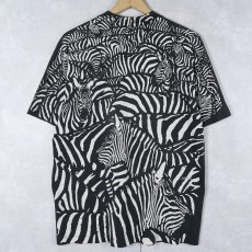 画像2: 90's LIQUID BLUE "Greg Genrich" シマウマ 大判プリントTシャツ L (2)
