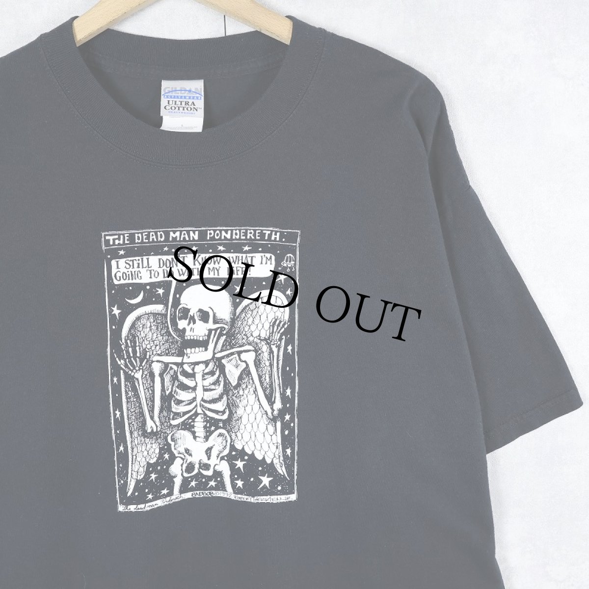 画像1: BADBOB "THE DEAD MAN PONDERETH" アートプリントTシャツ BLACK L (1)