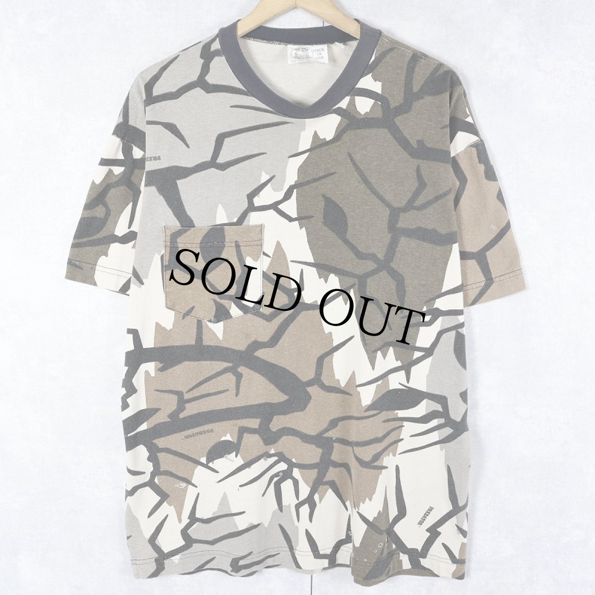 画像1: 90's PREDATOR CAMOUFLAGE USA製 プレデターカモ柄 Tシャツ M (1)