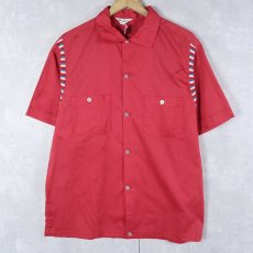 画像2: 70's NAT NAST "Faust Construction" チェーン刺繍 コットンボウリングシャツ (2)