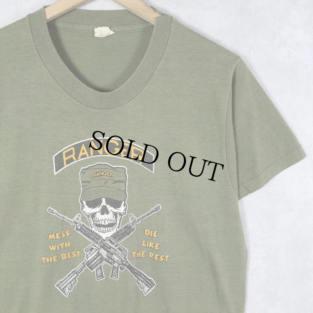 画像1: 80's USA製 "RANGER" スカルプリントTシャツ M (1)