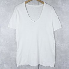 画像1: 70's UNKNOWN Vネック 無地Tシャツ  (1)