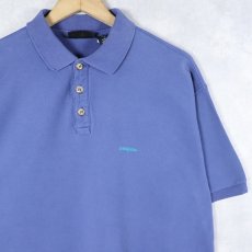 画像1: 90's Patagonia ロゴ刺繍 ポロシャツ M (1)