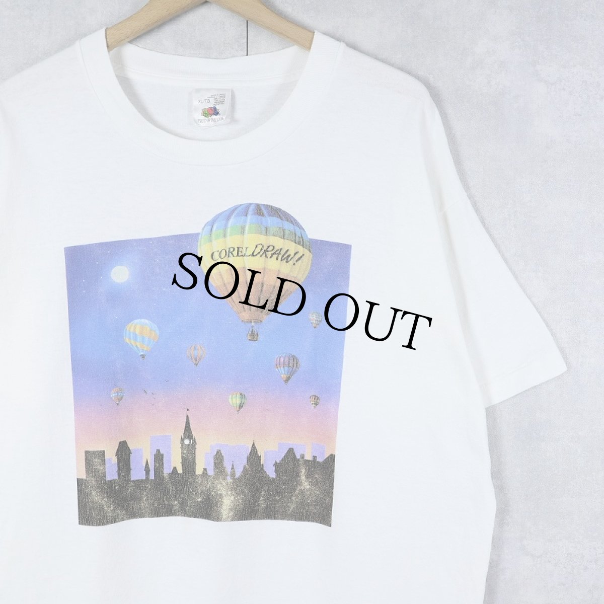 画像1: 90's CANADA製 "COREL DRAW!" ソフトウェア プリントTシャツ XL (1)