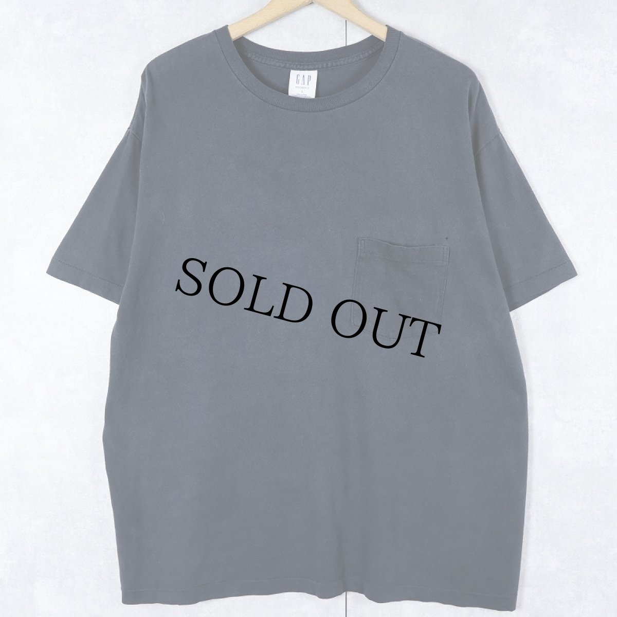 画像1: GAP 無地ポケットTシャツ BLACK L (1)